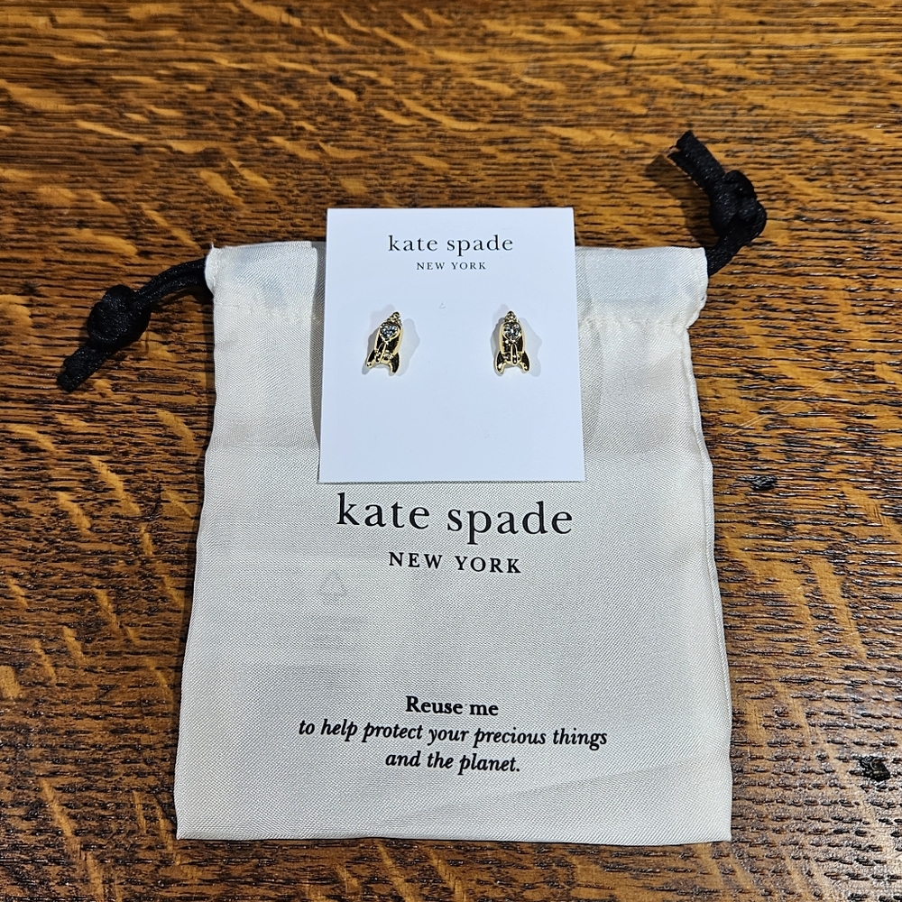 Kate Spade Space Cadet Rocket Studs with Dust Bag NWT - Picture 2 of 6